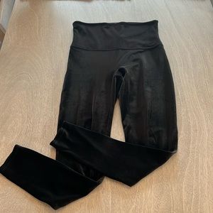 SPANX black velvet leggings